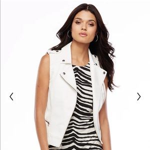 Jennifer Lopez White Faux Leather Vest